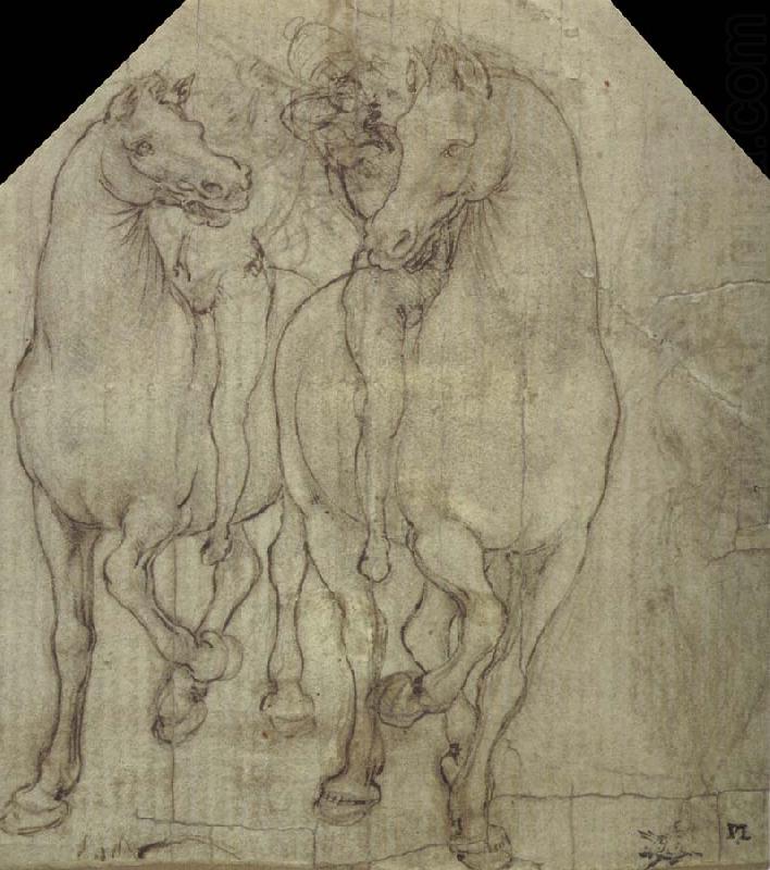 Horses with horsemen, Leonardo  Da Vinci